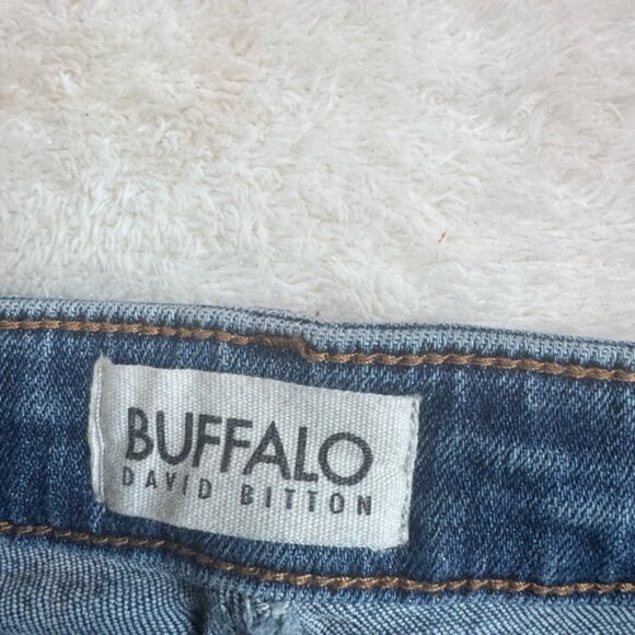 Buffalo David Bitton Faith Mid Rise Kick Flare Stretch Jeans Zip Blue Cotton 30 - Picture 9 of 16